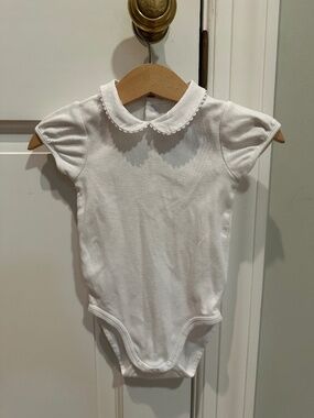 Jacadi White Picot Collar Bodysuit 12M (74 cm)